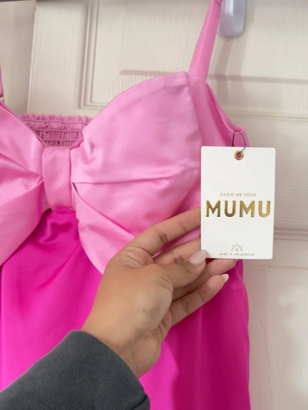 NWT Show Me Your MuMu Best Bow‎ Dress In Colorblock Pink